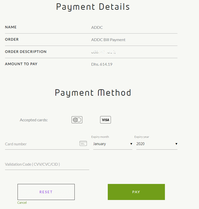 ADDC Bill Payment Without Logging In