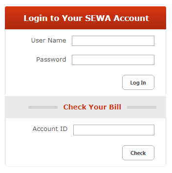SEWA Bill Payment Login